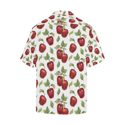 Red Apples Pattern Mens All Over Print Hawaiian Shirt