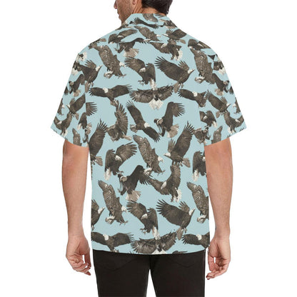 Eagle Pattern Print Design 01 Mens All Over Hawaiian Shirt