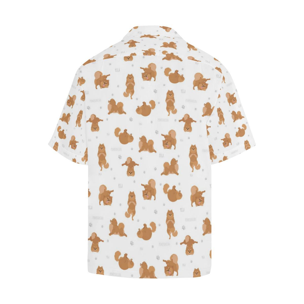 Pomeranian Yoga Pattern Mens All Over Print Hawaiian Shirt