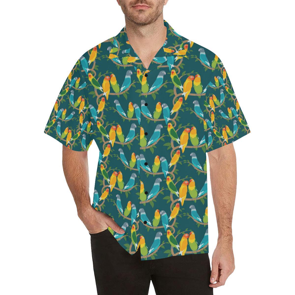 Lovebird Pattern Print Design Hawaiian Shirt
