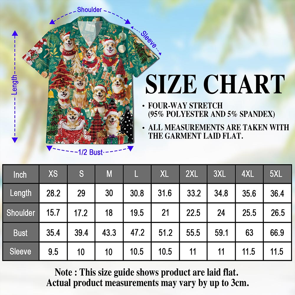 Christmas Corgi Hawaiian Shirt for Men, Button Down Aloha Shirt - Azhawaiian
