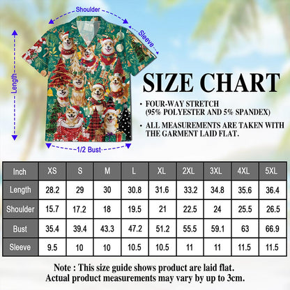 Christmas Corgi Hawaiian Shirt for Men, Button Down Aloha Shirt - Azhawaiian