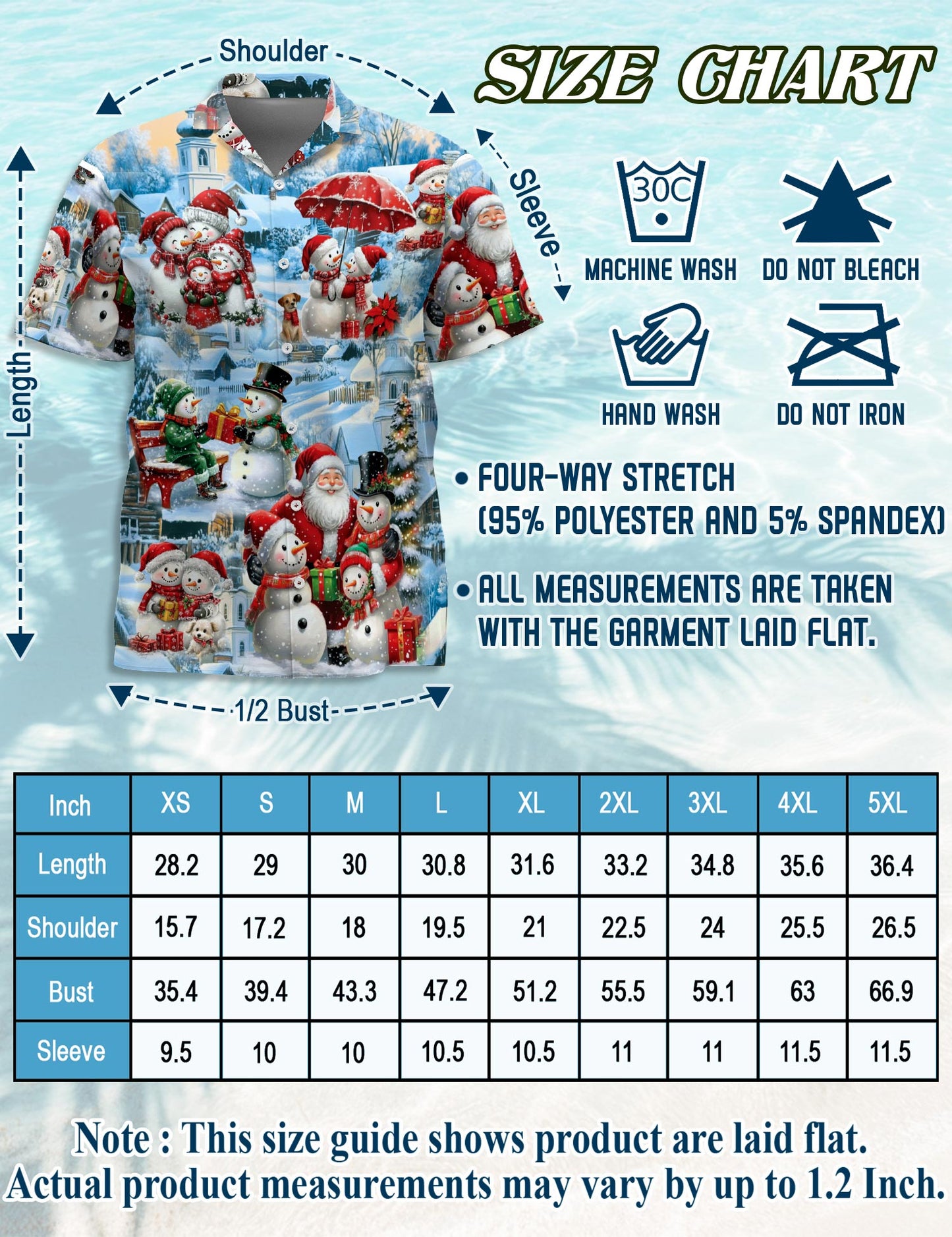 Snowman and Santa Claus Christmas Hawaiian Shirt for Men, Button Down Aloha Shirt - Azhawaiian