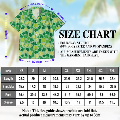 Lemon Pattern Hawaiian Shirt for Men, Button Down Aloha Shirt - Azhawaiian