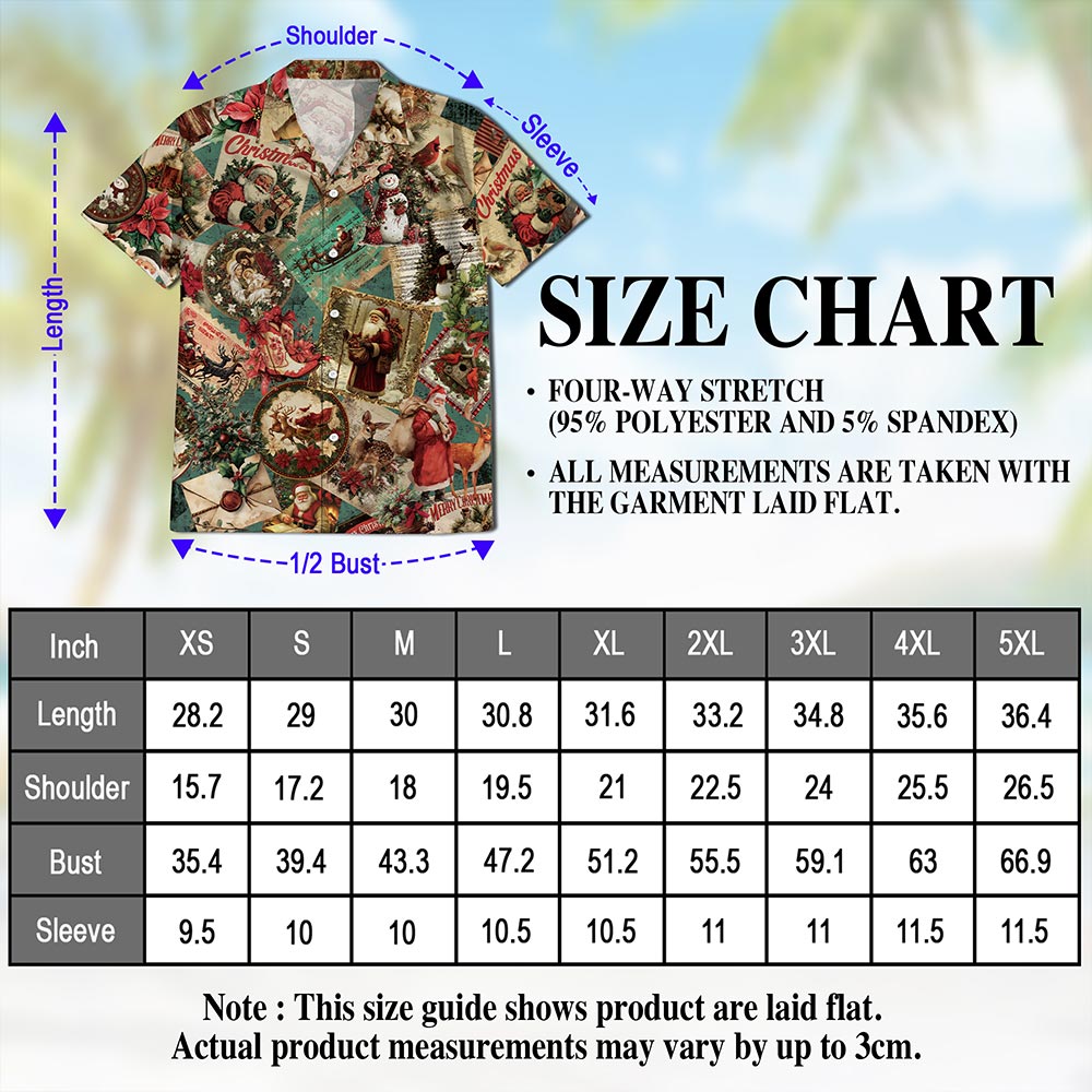 Merry Christmas Santa Claus Hawaiian Shirt for Men, Button Down Aloha Shirt - Azhawaiian