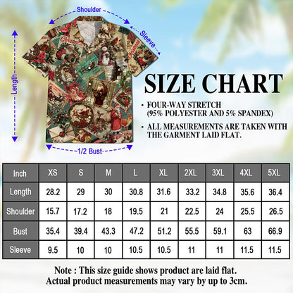 Merry Christmas Santa Claus Hawaiian Shirt for Men, Button Down Aloha Shirt - Azhawaiian