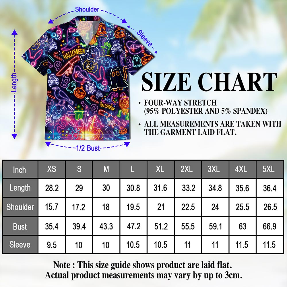 Neon Hawaiian Shirt for Men, Button Down Aloha Shirt - Azhawaiian
