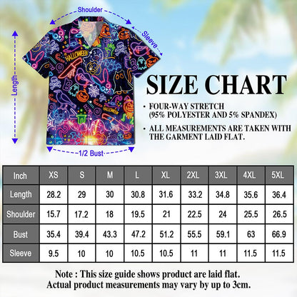 Neon Hawaiian Shirt for Men, Button Down Aloha Shirt - Azhawaiian