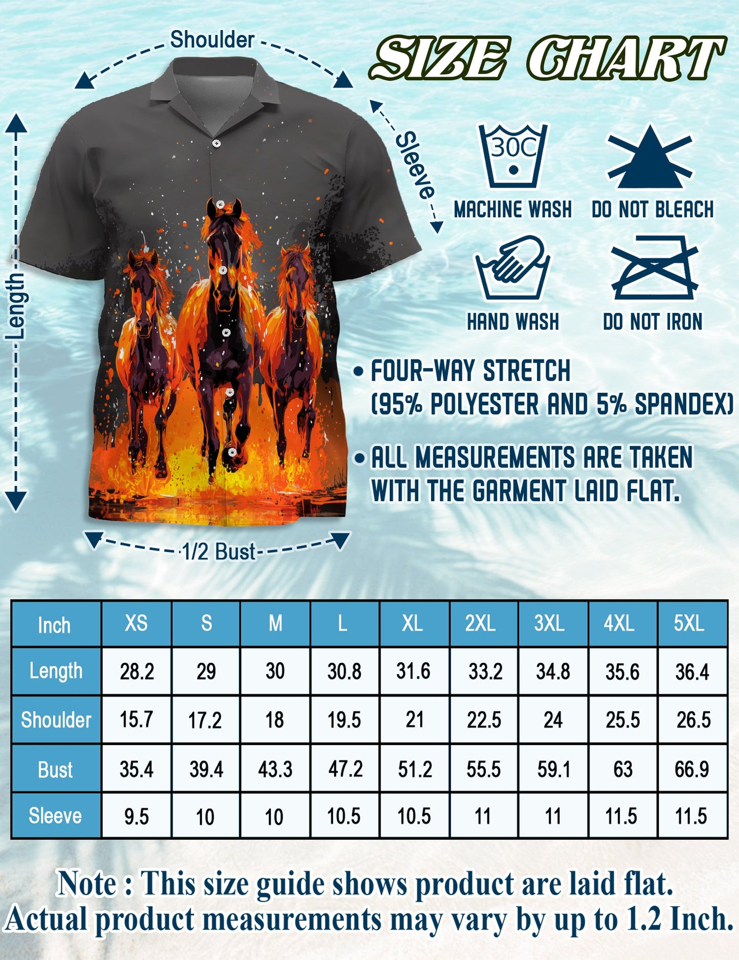 Fire Horse Hawaiian Shirt for Men, Button Down Aloha Shirt - Azhawaiian