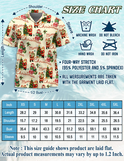 Santa Claus Hawaiian Shirt for Men, Button Down Aloha Shirt - Azhawaiian
