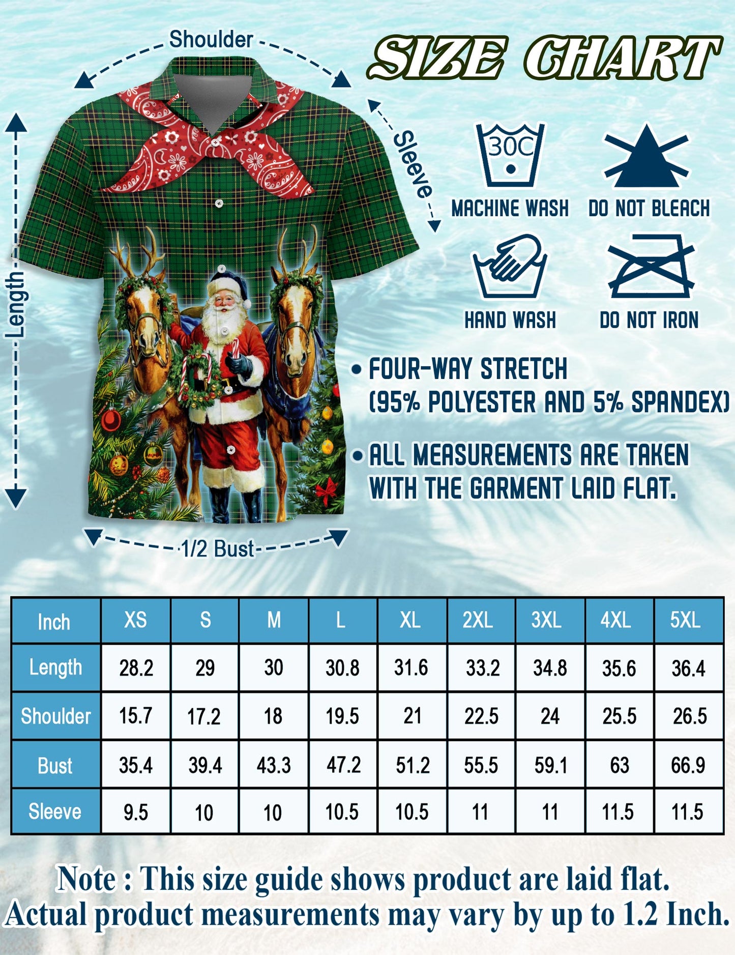 Santa Claus Cowboy Christmas Plaid Pattern Hawaiian Shirt for Men, Button Down Aloha Shirt - Azhawaiian