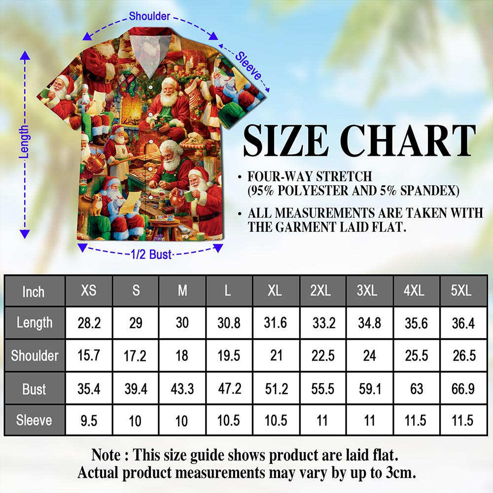 Santa Claus Workshop Christmas Hawaiian Shirt for Men, Button Down Aloha Shirt - Azhawaiian