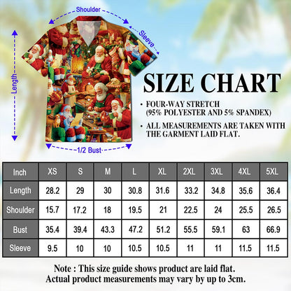 Santa Claus Workshop Christmas Hawaiian Shirt for Men, Button Down Aloha Shirt - Azhawaiian