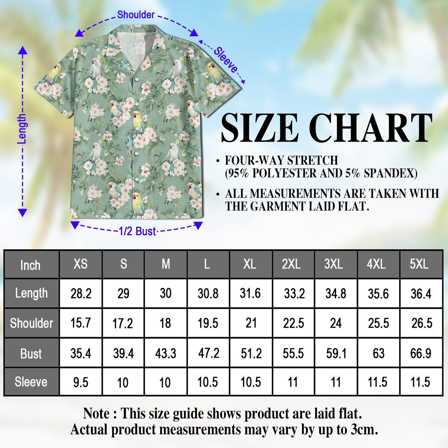 Tropical Parrot Hawaiian Shirt for Men, Button Down Aloha Shirt - Azhawaiian
