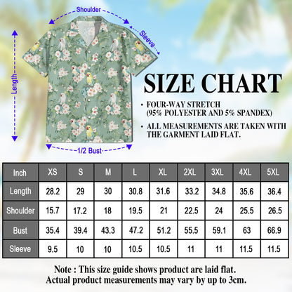 Tropical Parrot Hawaiian Shirt for Men, Button Down Aloha Shirt - Azhawaiian