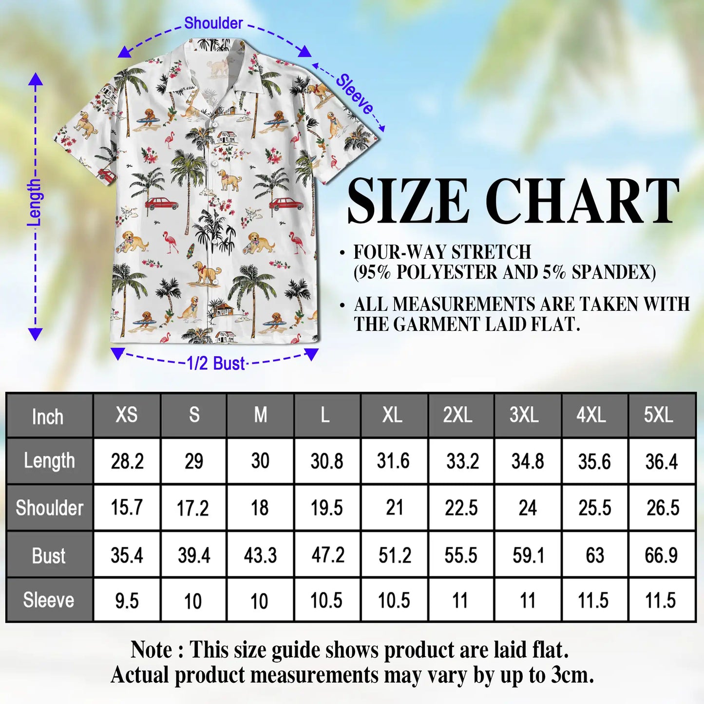 Golden Retriever Hawaiian 3D Polo Shirt | Azhawaiian
