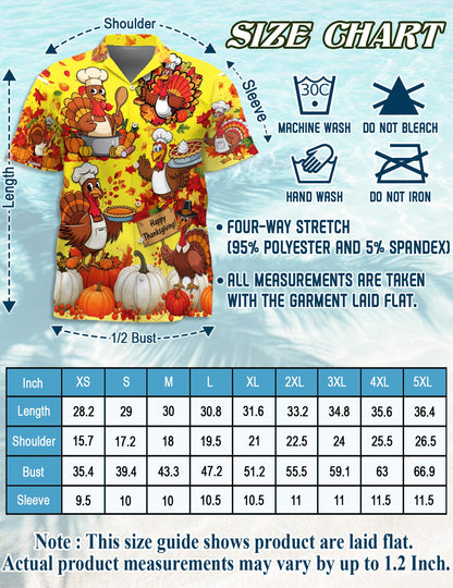 Happy Thanksgiving Hawaiian Shirt for Men, Button Down Aloha Shirt - Azhawaiian