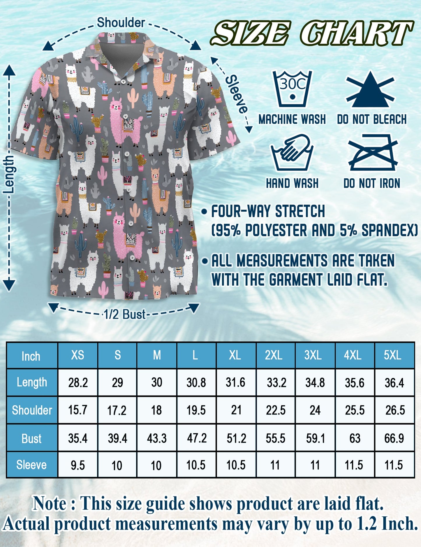 Cute Llama Hawaiian Shirt for Men, Button Down Aloha Shirt - Azhawaiian