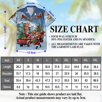 Santa Claus Christmas Hawaiian Shirt for Men, Button Down Aloha Shirt - Azhawaiian