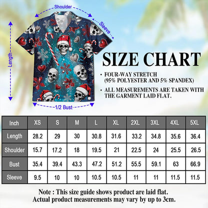 Skull Santa Christmas Hawaiian Shirt for Men, Button Down Aloha Shirt - Azhawaiian