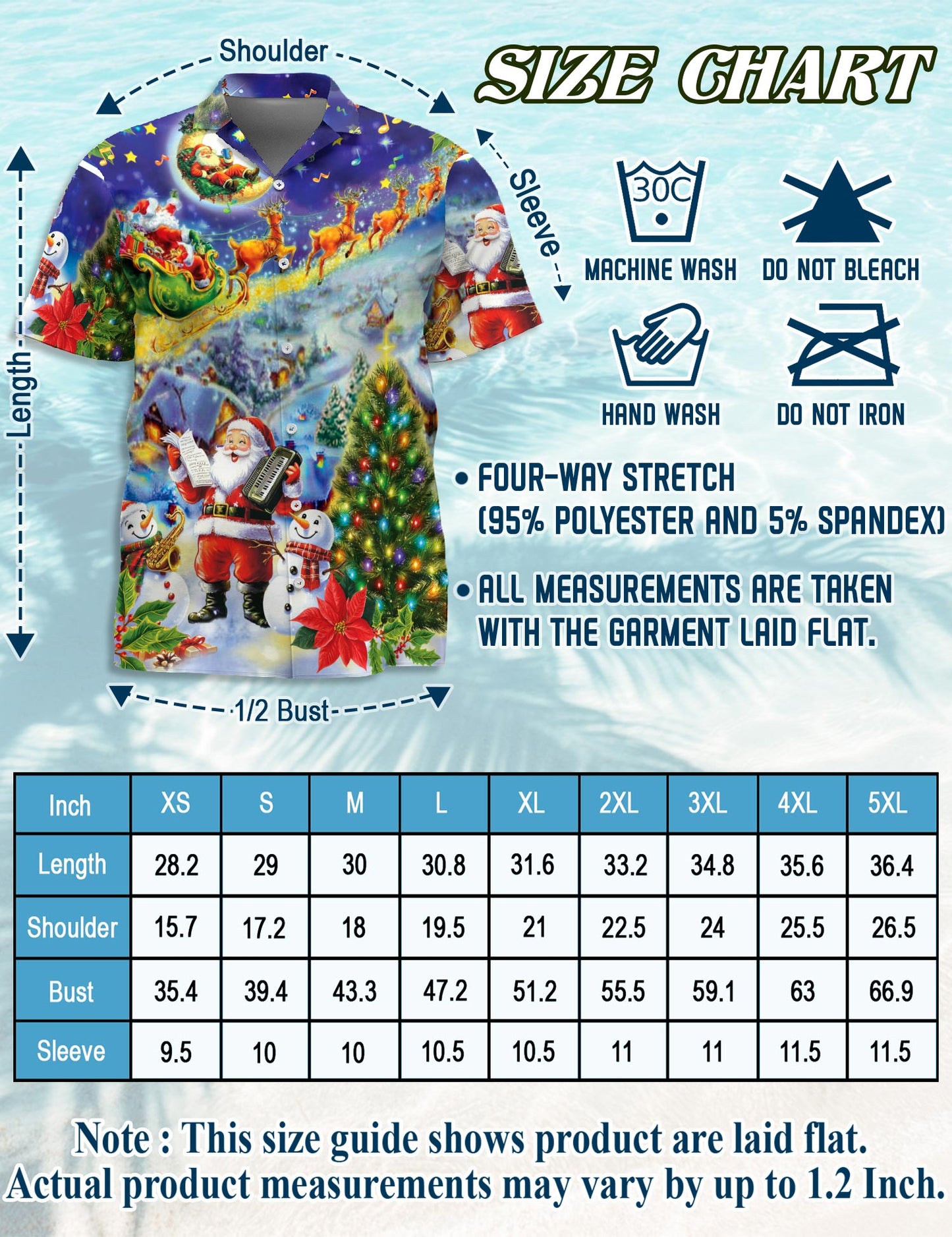 Santa Claus and Snowman Hawaiian Shirt for Men, Button Down Aloha Shirt - Azhawaiian
