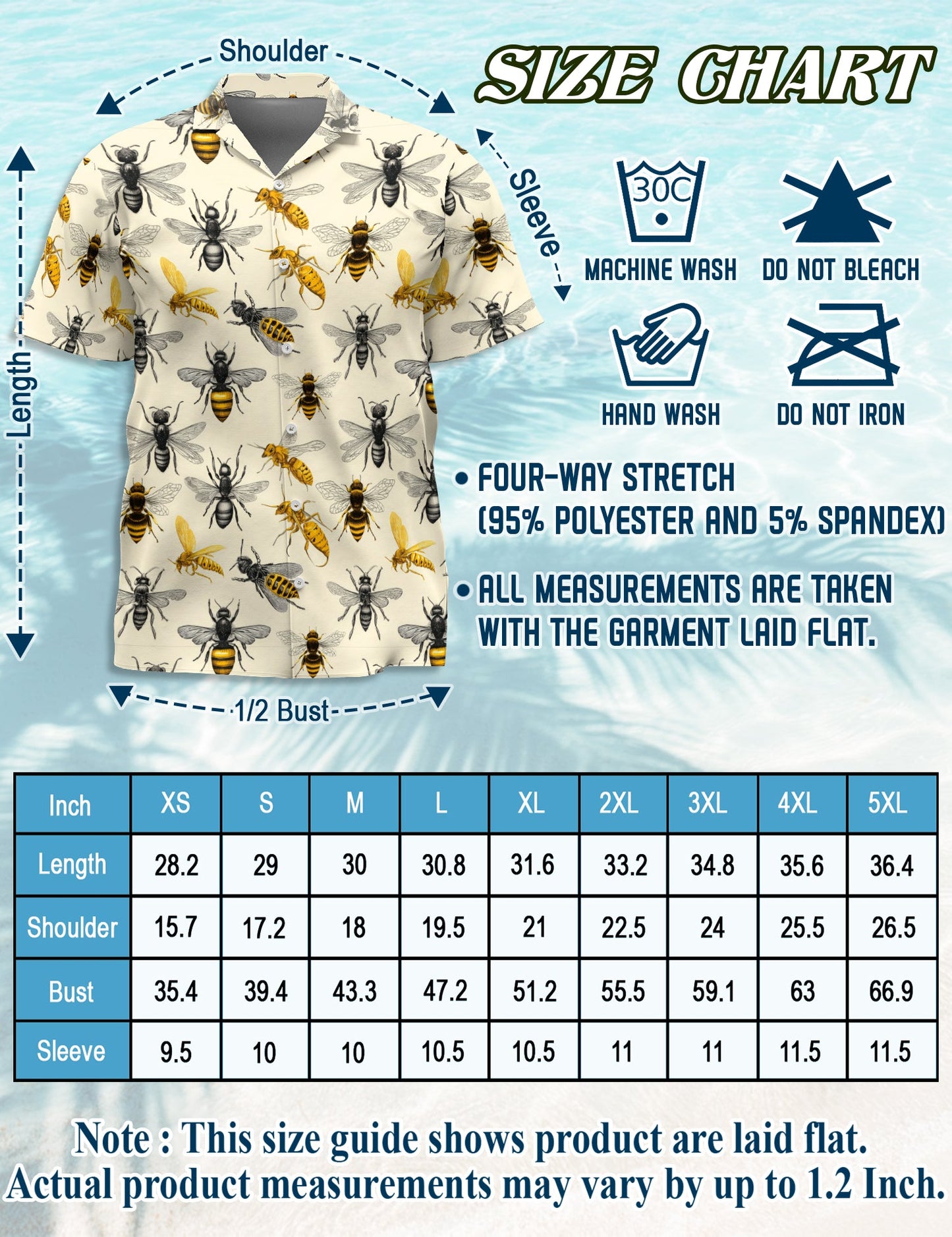 Bee Art Hawaiian Shirt for Men, Button Down Aloha Shirt - Azhawaiian