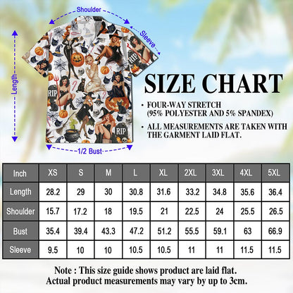 Pinup Girls Hawaiian Shirt for Men, Button Down Aloha Shirt - Azhawaiian