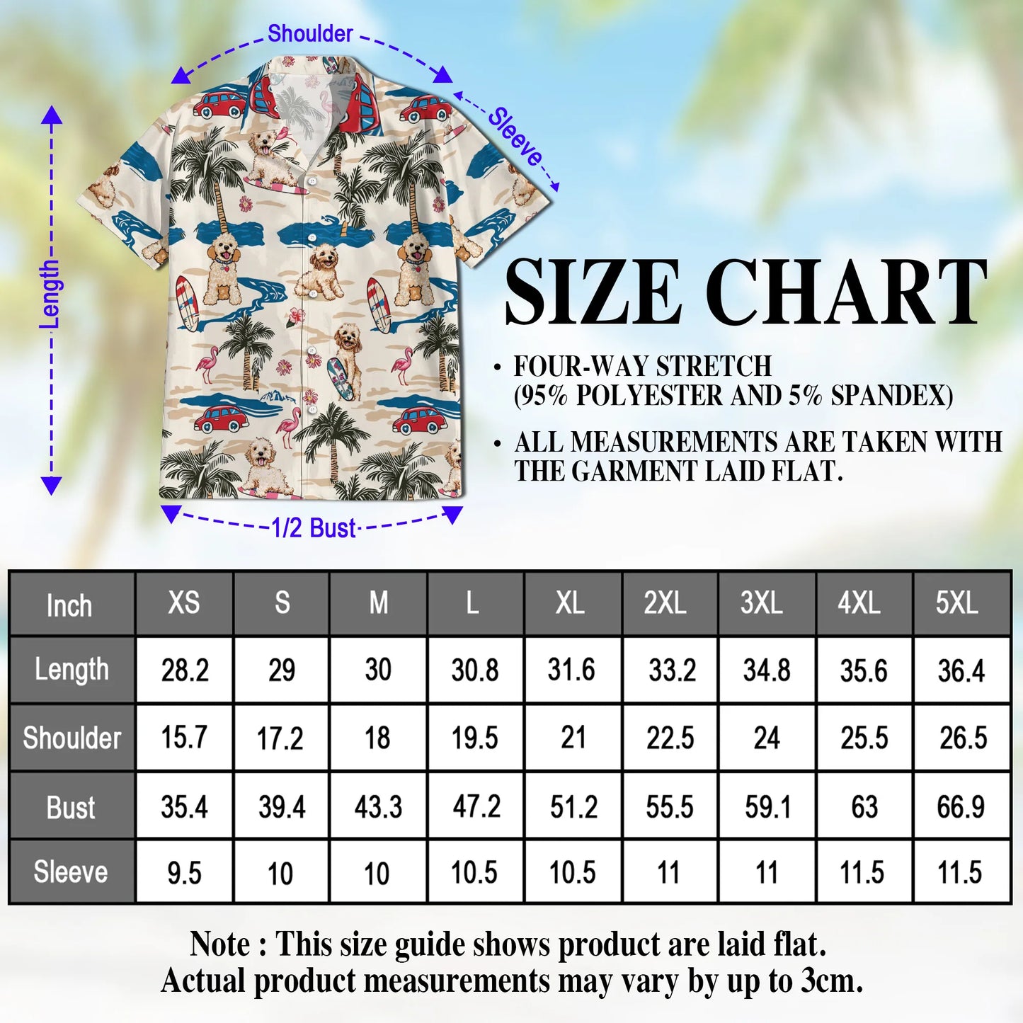 Goldendoodle Tree Beach Print Matching Dog Owner Hawaiian Shirts, Funny Pet Aloha Shirt for Beach Vacation - Azhawaiian