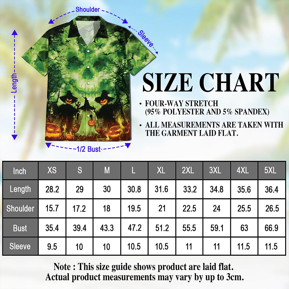 Halloween Ghost Hawaiian Shirt for Men, Button Down Aloha Shirt - Azhawaiian