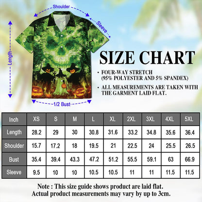 Halloween Ghost Hawaiian Shirt for Men, Button Down Aloha Shirt - Azhawaiian