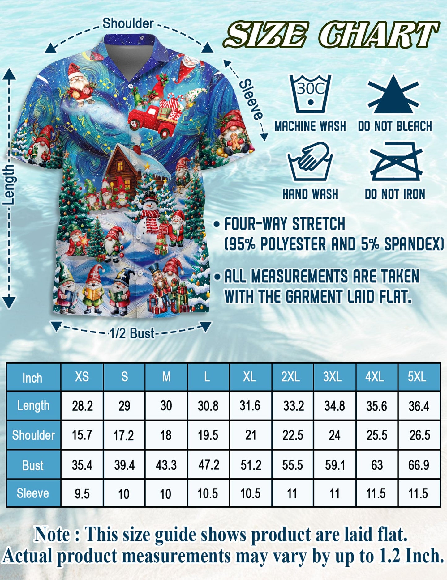 Christmas Gnome Hawaiian Shirt for Men, Button Down Aloha Shirt - Azhawaiian