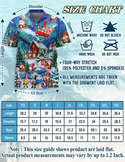 Christmas Gnome Hawaiian Shirt for Men, Button Down Aloha Shirt - Azhawaiian