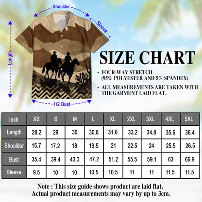 Cowboys on Horseback Hawaiian Shirt for Men, Button Down Aloha Shirt - Azhawaiian
