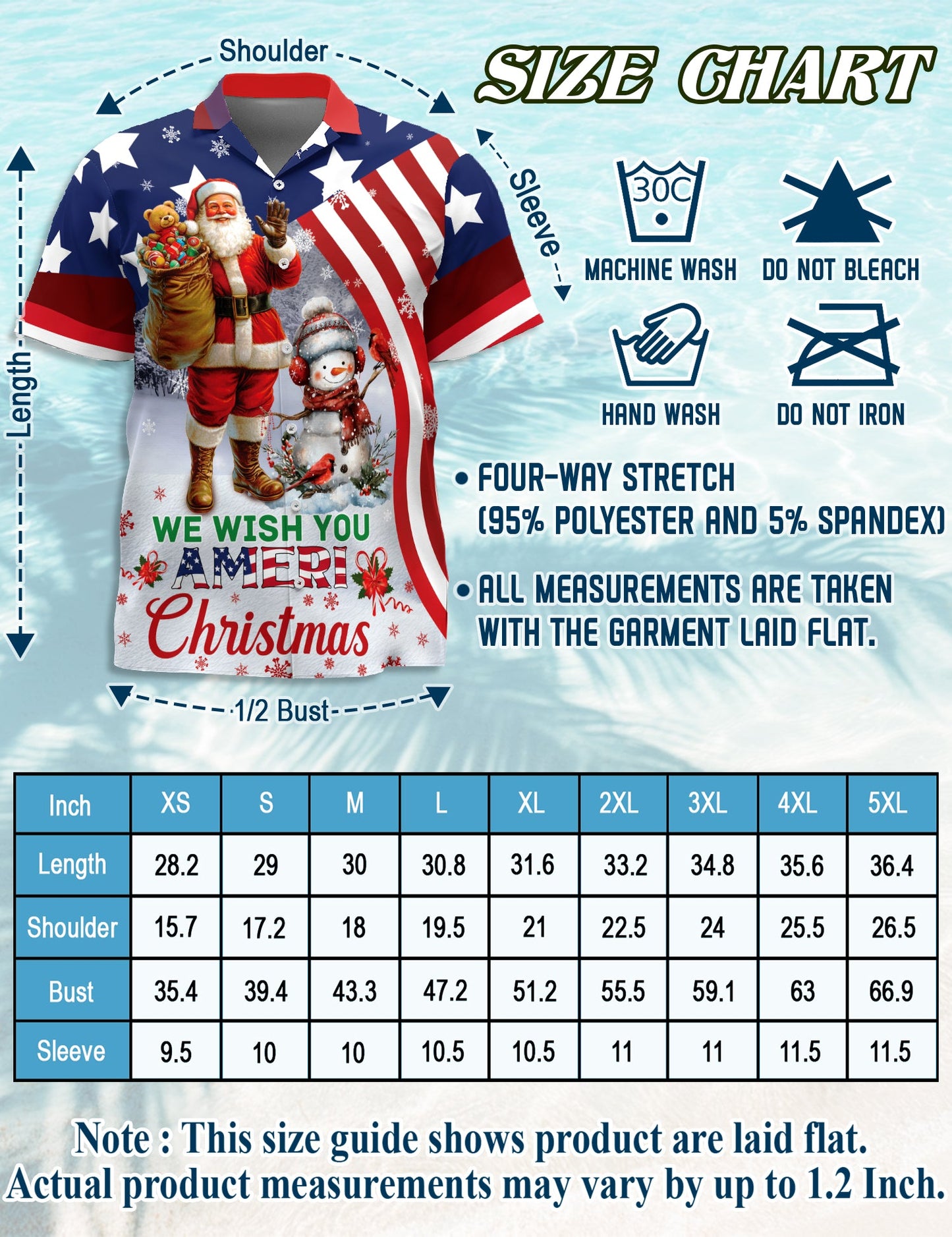 We Wish You Ameri Christmas Hawaiian Shirt for Men, Button Down Aloha Shirt - Azhawaiian
