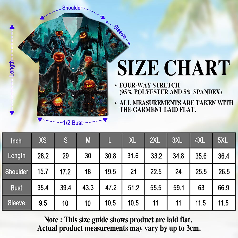 Happy Pumpkin Halloween Hawaiian Shirt for Men, Button Down Aloha Shirt - Azhawaiian