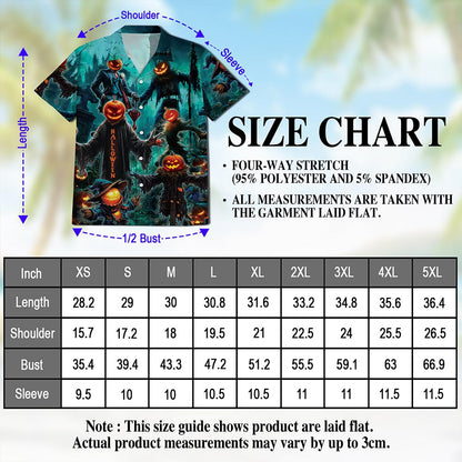 Happy Pumpkin Halloween Hawaiian Shirt for Men, Button Down Aloha Shirt - Azhawaiian