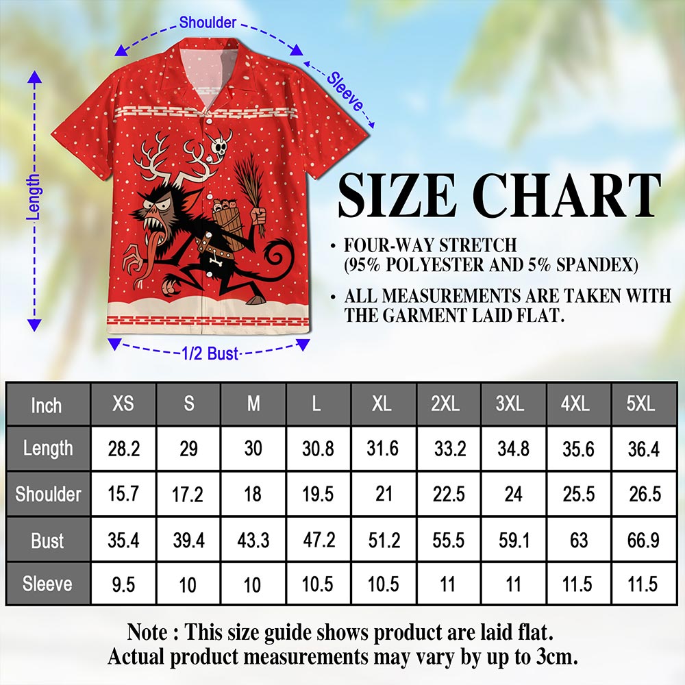 Krampus Christmas Hawaiian Shirt for Men, Button Down Aloha Shirt - Azhawaiian