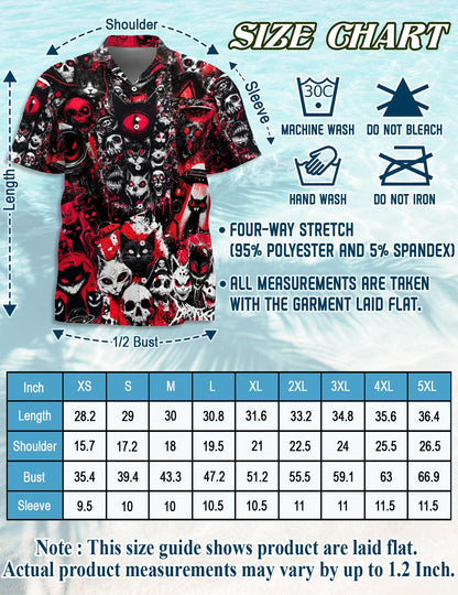 Black Cat UFO Alien Halloween Hawaiian Shirt for Men, Button Down Aloha Shirt - Azhawaiian