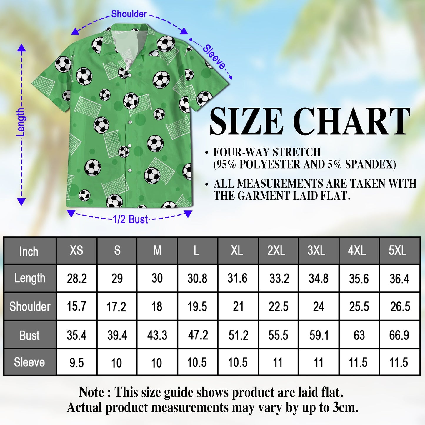 Soccer Ball Print Hawaiian Shirt for Men, Button Down Aloha Shirt - Azhawaiian