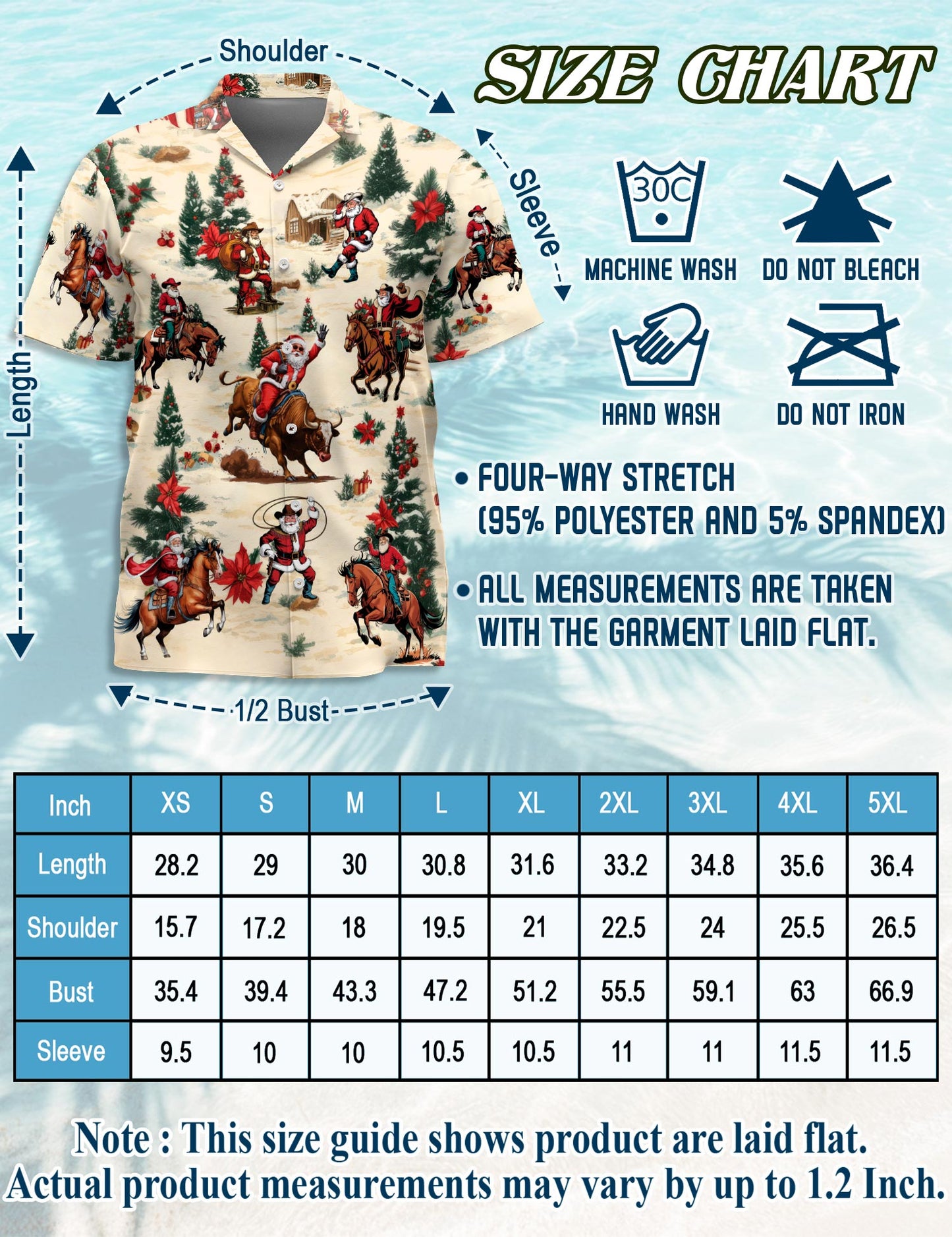 Cowboy Santa Claus Hawaiian Shirt for Men, Button Down Aloha Shirt - Azhawaiian