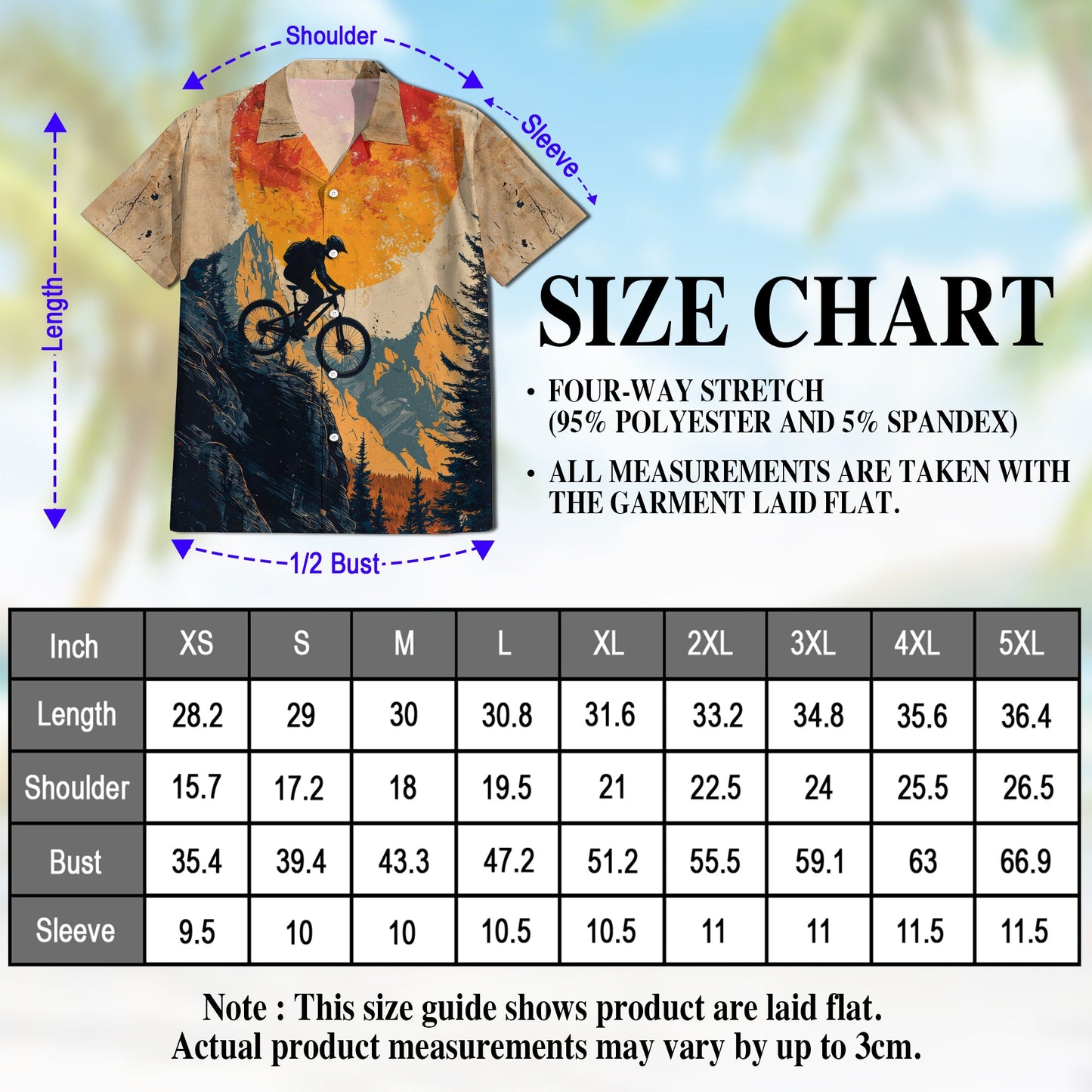 Vintage Mountain Biking Hawaiian Shirt for Men, Button Down Aloha Shirt - Azhawaiian