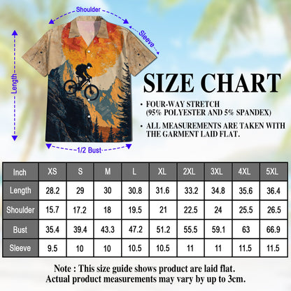 Vintage Mountain Biking Hawaiian Shirt for Men, Button Down Aloha Shirt - Azhawaiian