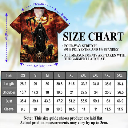 Grim Reaper Hawaiian Shirt for Men, Button Down Aloha Shirt - Azhawaiian