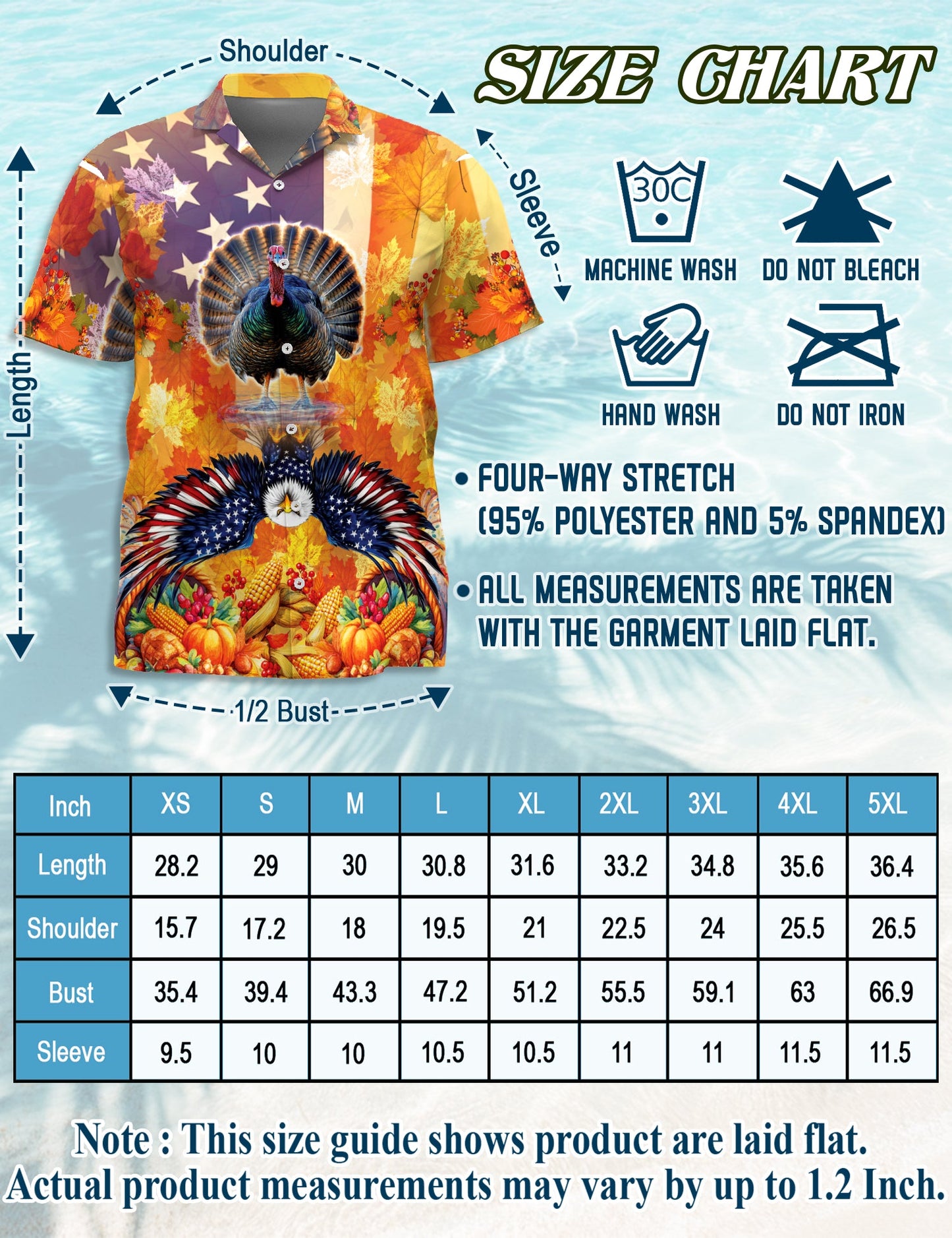 Turkey and Eagle Thanksgiving Hawaiian Shirt for Men, Button Down Aloha Shirt - Azhawaiian