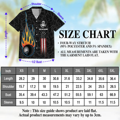 Bowling Hawaiian Shirt for Men, Personalized Patriotic Print| Azhawaiian