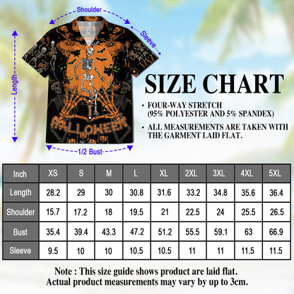 Dancing Ghost Halloween Hawaiian Shirt for Men, Button Down Aloha Shirt - Azhawaiian