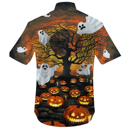 Ghost Pumpkin Halloween Hawaiian Shirt Hawaiian Shirt