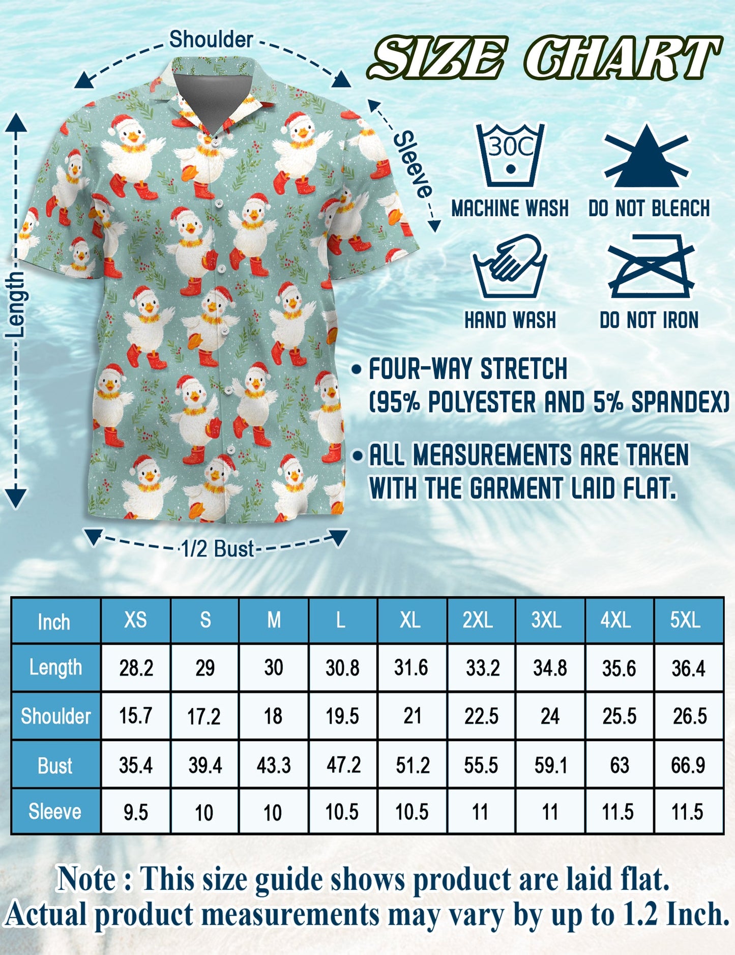 Snowy Christmas Duck Hawaiian Shirt for Men, Button Down Aloha Shirt - Azhawaiian