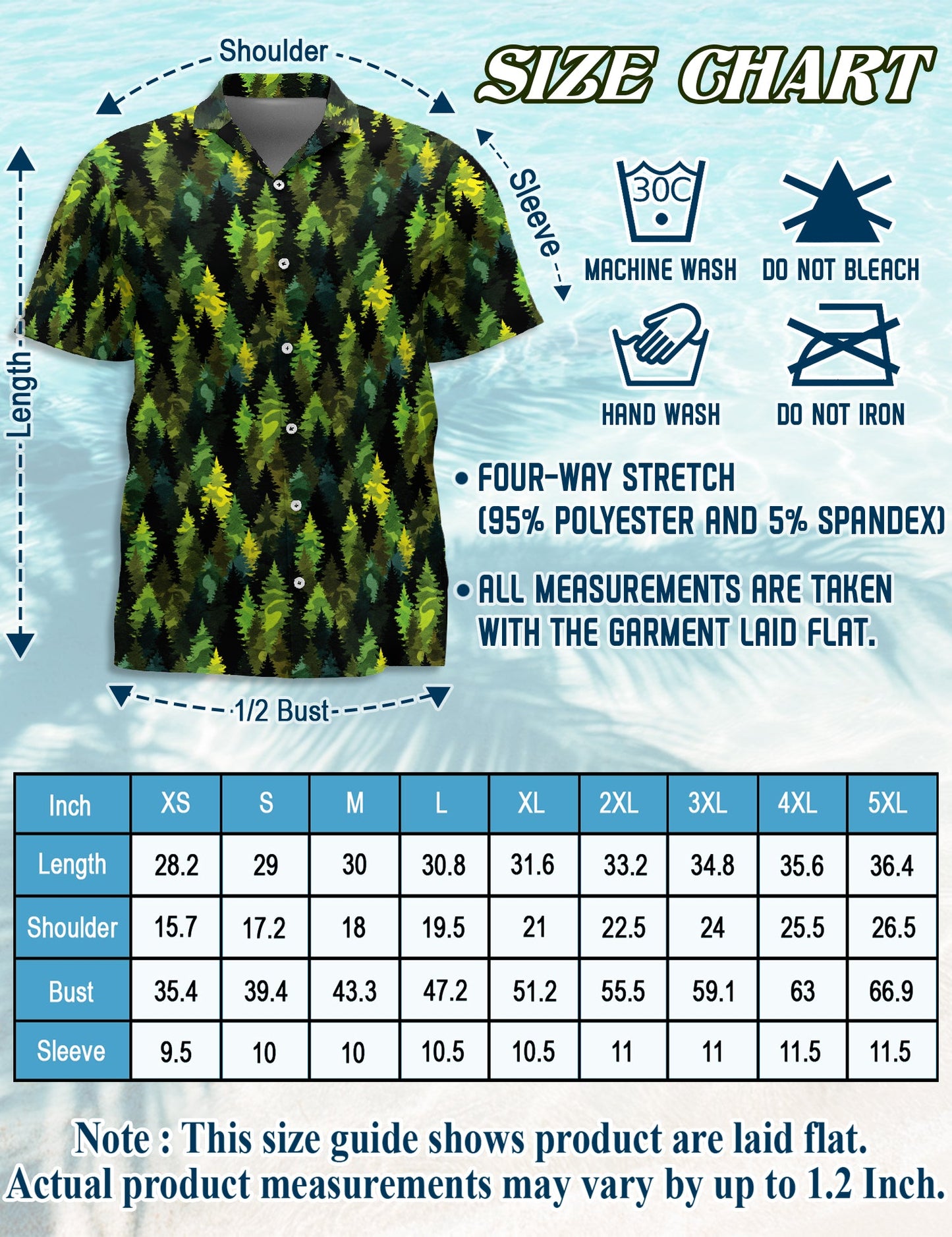Camouflage Pine Tree Hawaiian Shirt for Men, Button Down Aloha Shirt - Azhawaiian