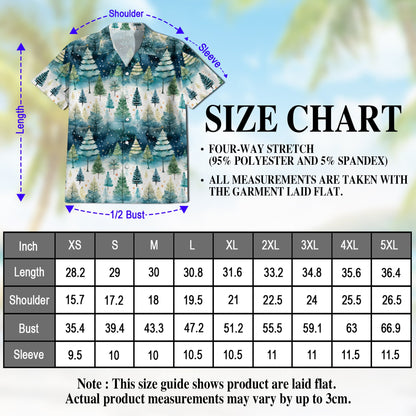 Christmas Tree Hawaiian Shirt for Men, Button Down Aloha Shirt - Azhawaiian
